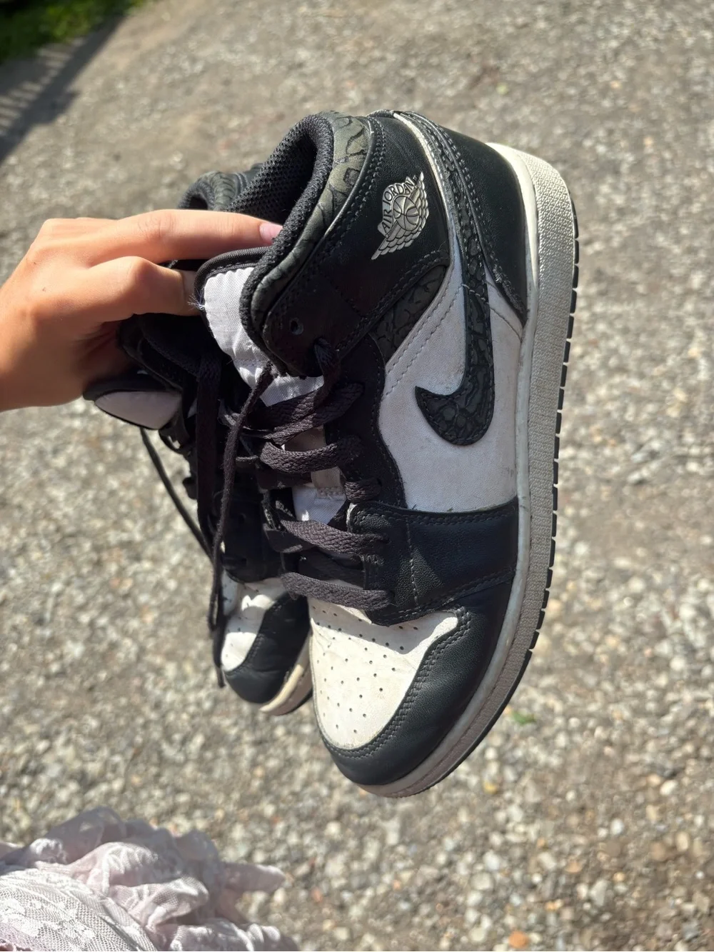 Youth 6 Nike Air Jordan Black and White Y6